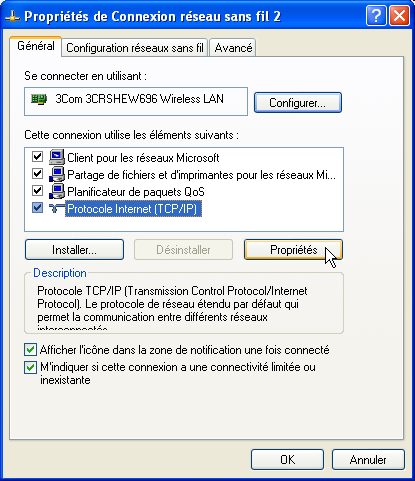 Propriétés du protocole internet (TCP/IP)