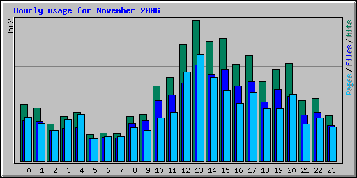 Hourly usage for November 2006