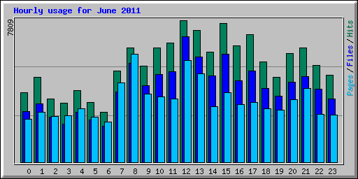 Hourly usage for June 2011
