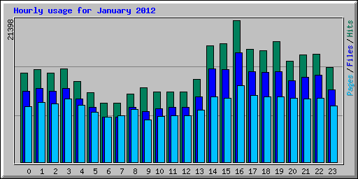 Hourly usage for January 2012