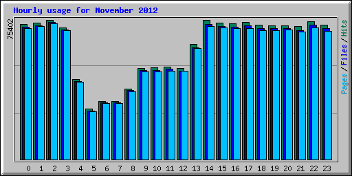 Hourly usage for November 2012