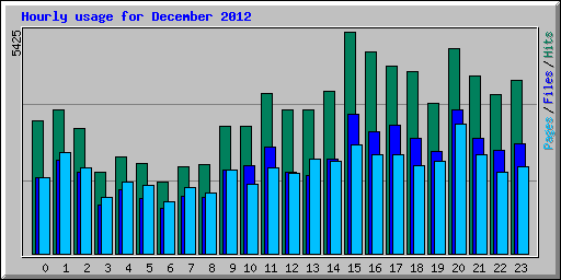 Hourly usage for December 2012