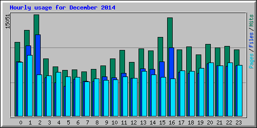 Hourly usage for December 2014