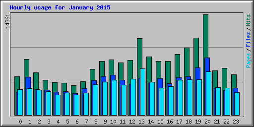 Hourly usage for January 2015