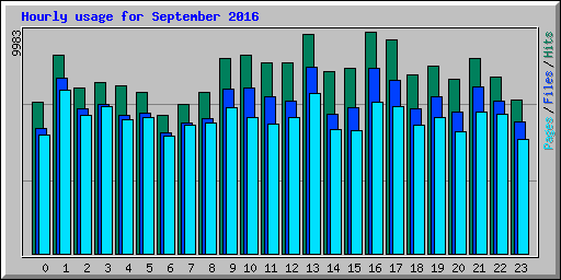 Hourly usage for September 2016