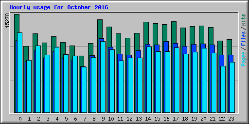 Hourly usage for October 2016