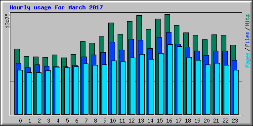 Hourly usage for March 2017