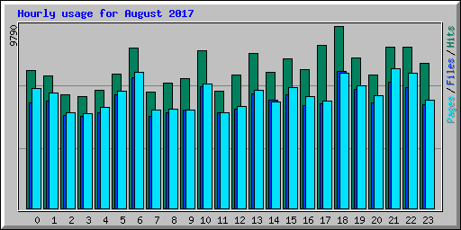 Hourly usage for August 2017