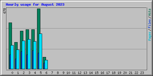 Hourly usage for August 2023
