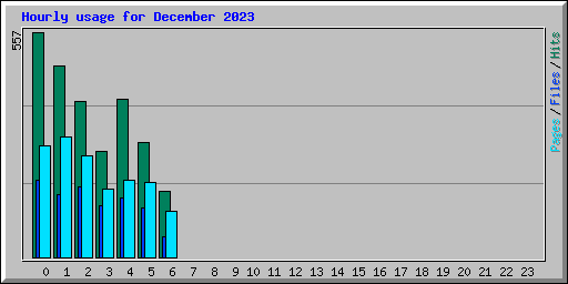 Hourly usage for December 2023
